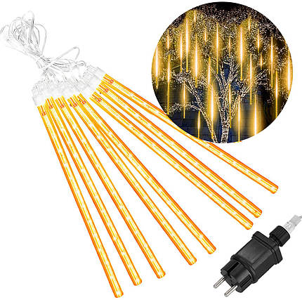 Гірлянда метеоритний дощ Springos 3 м 144 LED CL1214 Warm White, фото 1