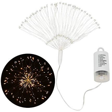 Гірлянда феєрверк на батарейках Springos 3D 100 LED CL0181 Warm White, фото 1