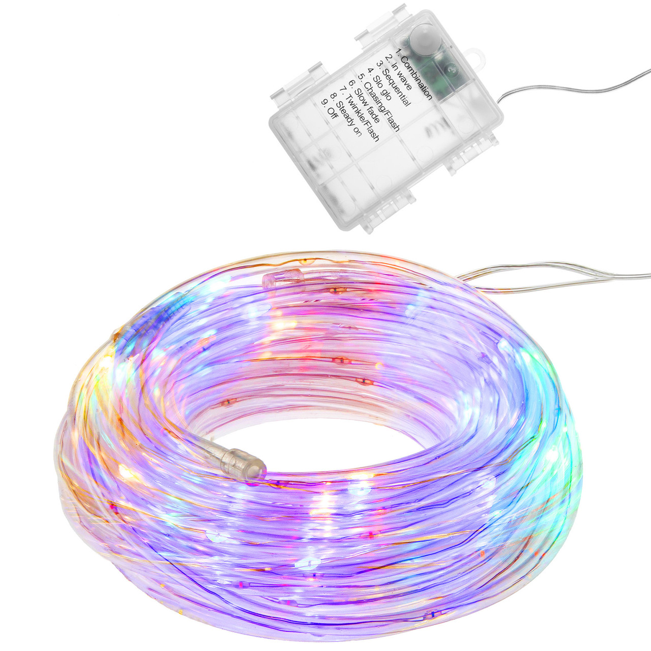 Гірлянда дюралайт на батарейках Springos Rope Lights 5 м 50 LED CL0856 Mix