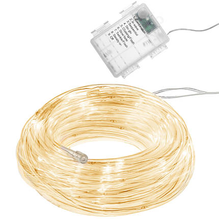 Гірлянда дюралайт на батарейках Springos Rope Lights 5 м 50 LED CL0857 Warm White, фото 1