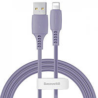 Кабель зарядный Lightning Baseus Colorful USB 2.0 to Lightning 2.4A 1.2 м Purple (CALDC-05)