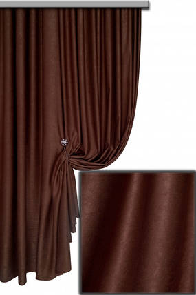 Тканина Софт-велюр No41С, Темний шоколад, фото 1