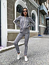 Жіночий брючний костюм у клітку зі штанами джоггерами та кельмою на блискавці (р. 42-46) 65SP2022, фото 3