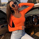 Жіноча неонова кофта топ з рукавами через пальчик (р. 42-44) 83KF2006, фото 6