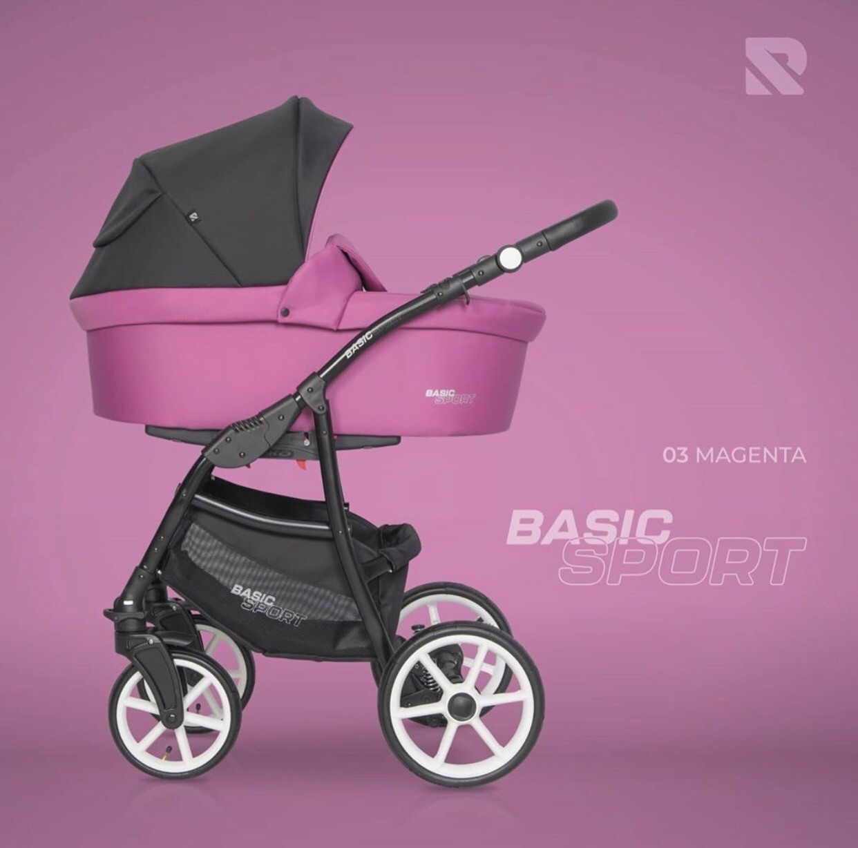 Дитяча універсальна коляска 2 в 1 Riko Basic Sport 03 Magenta