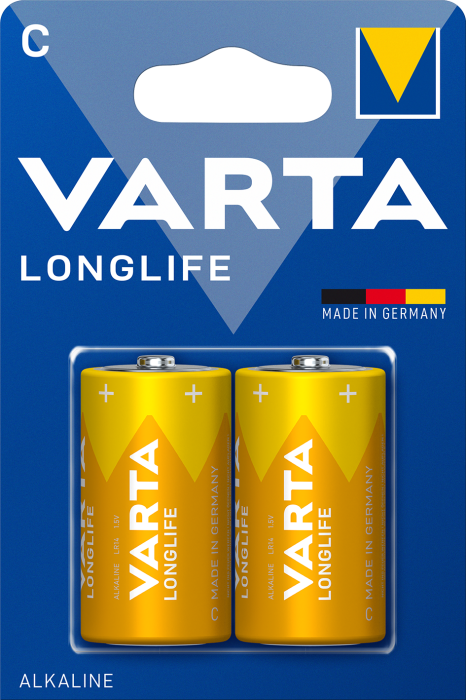 Батарейки C (R14, 343) VARTA LONGLIFE BLI2 1.5V ALKALINE