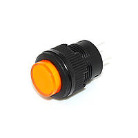 Кнопка без фіксації R16-503BD, 3A, 4pin, LED 2.4V, (ON)-OFF червоний