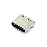 Роз'єм USB type C, гніздо 16pin, монтажне SMD на плату, 4 кріплення, USB-C-01