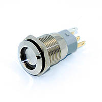 Кнопка anti-vandal LAS3-16F-W11EL, з фіксацією, IP65, LED 12V, 3А, 5pin жовтий