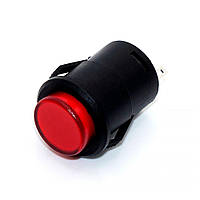 Кнопка без фіксації R16-503B-K, 2pin, червона, 3A, 250VAC, OFF-(ON)