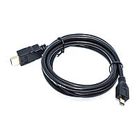 Шнур micro HDMI (штекер - штекер micro D), 1.5м, Gold, чорний