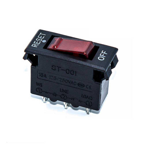 Автоматический выключатель ST-001, 15А, 3pin, красный, подсветка 220V ...