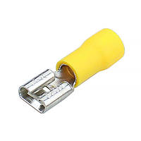 Клема плоска, гніздо 6.3мм FDD5-250, кабель 4.0 - 6.0мм2, жовта