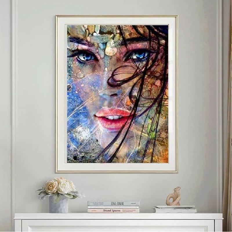 АЛМ-142 Набір діамантової мозаїки Дівчина поп-арт, 40*50 см, Ні