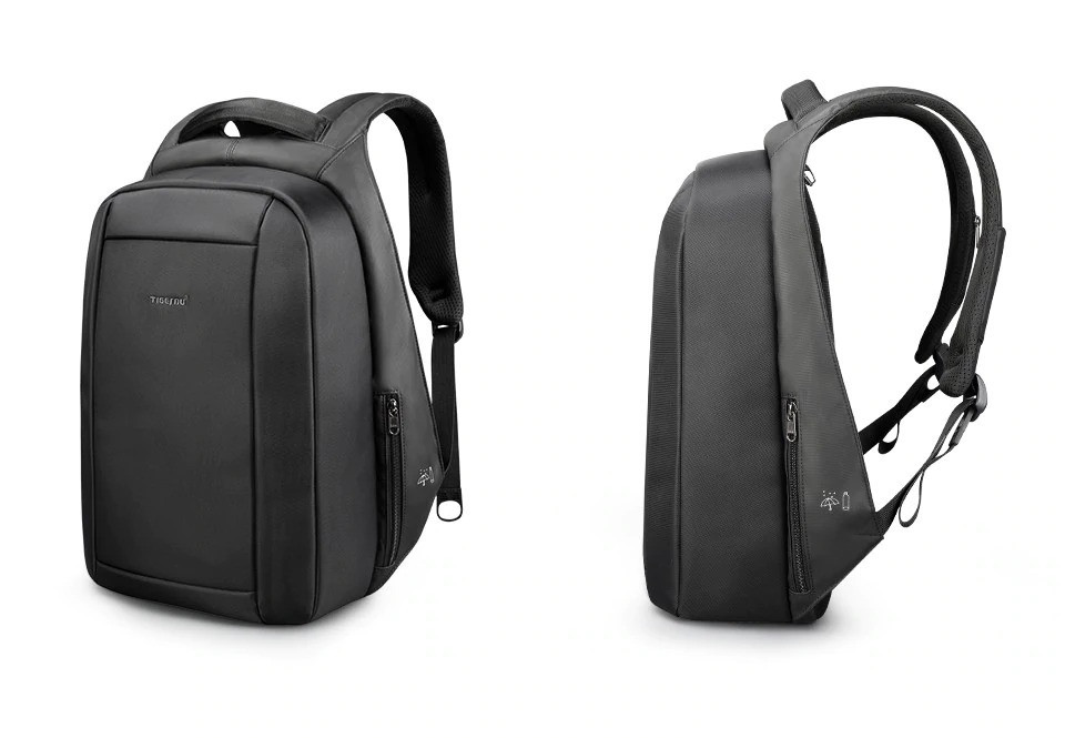 Рюкзак городской мужской антивор с USB и разъемом для наушников Tigernu. Мужской рюкзак для ноутбука Черный - фото 3 - id-p1083216218