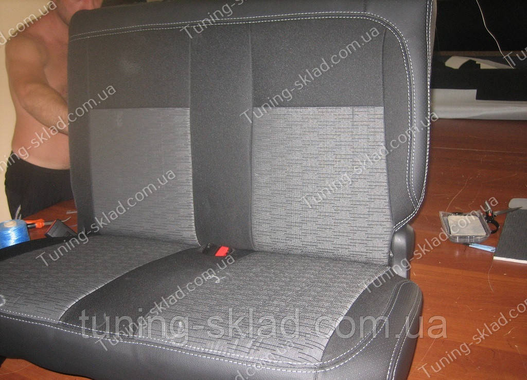 Чохли на сидіння Пежо Партнер 2 (чохли з екошкіри Peugeot Partner 2 стиль Premium), фото 1