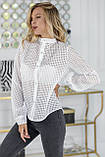 Легка жіноча молодіжна блузка-сорочка з довгим рукавом (р.42-48). Арт-4335/7, фото 4