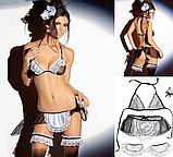 Еротичний ігровий костюм покоївка з білим мереживом, фото 5