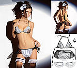 Еротичний ігровий костюм покоївка з білим мереживом, фото 3