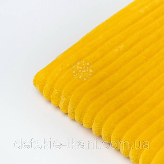 Відріз плюшу Stripes жовтого кольору, розмір 100*80 см, фото 1