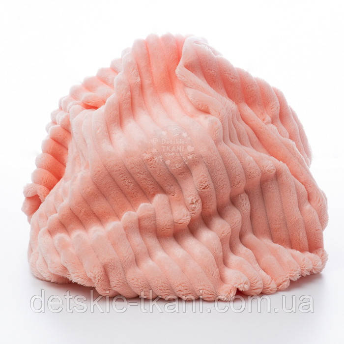 Плюш Stripes персикового кольору, щільність 350 г/м2