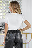 Жіноча вільна блузка з коротким рукавом і V-подібним вирізом (р.42-48). Арт-4338/7, фото 3