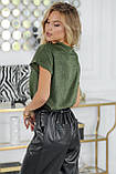 Жіноча вільна блузка з коротким рукавом і V-подібним вирізом (р.42-48). Арт-4338/7, фото 2