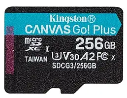 Карта пам&apos;яті MicroSDXC 256GB UHS-I/U3 Class 10 Kingston Canvas Go! Plus R170/W90MB/s (SDCG3/256GBSP)