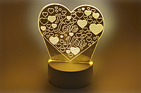 3D світильник нічник Creative I Love You Design 1