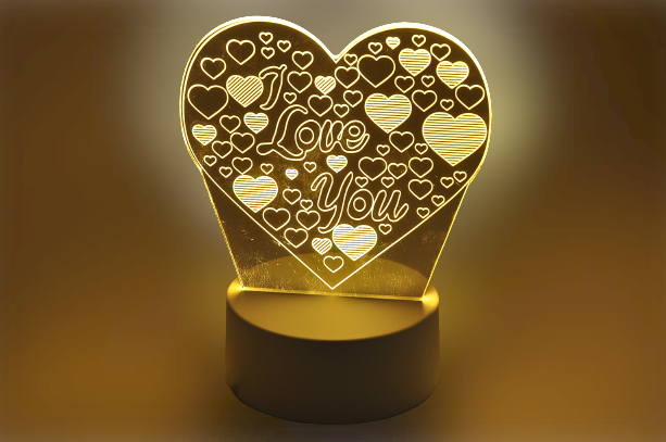 3D світильник нічник Creative I Love You Design 1 - фото 1 - id-p1648453860