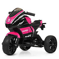 Детский мотоцикл трехколесный Yamaha (2 мотора по 25W, 2аккум, MP3) Bambi M 4135EL-8 Розовый