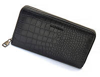 Чорний гаманець-клатч на блискавці з блоком під картки із натуральної шкіри Marco Coverna MCJP-5901A, фото 3