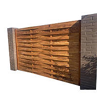 Деревянный забор "Плетённый горизонтальный" 3000*2000 мм