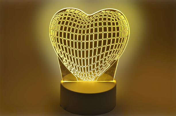 3D світильник нічник Creative Heart - фото 1 - id-p1648461514