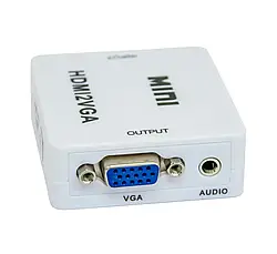 Конвертер перехідного відеосигнала HDMI2VGA HDMI to VGA з звуковим входом 3.5м, фото 4