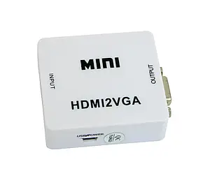 Конвертер перехідного відеосигнала HDMI2VGA HDMI to VGA з звуковим входом 3.5м, фото 3