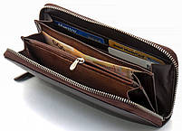 Коричневий великий гаманець на блискавці з натуральної шкіри BOSTON B4-018, фото 6