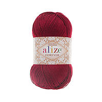 Alize FOREVER (Форевер) № 57 бордовий (Пряжа мікрофібра, нитки для в'язання)