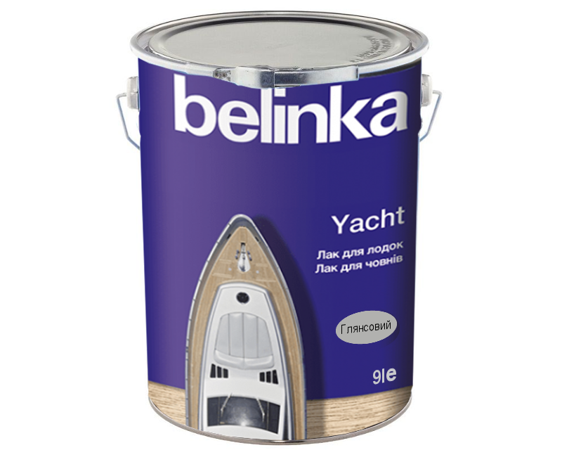Лак алкид-уретановый BELINKA YACHT яхтовый глянцевый 9л - фото 1 - id-p1648472907