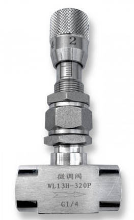 Кран нержавіючий мікрорегулюючий з лімбом над тонкою регулювання DN8 (1/4 дюйма прямий) AISI304, фото 1