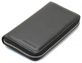 Чорний чоловічий гаманець-клатч на блискавці з натуральної шкіри Marco Coverna MC-802-1