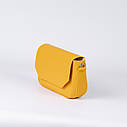 Жовта жіноча сумочка через плече, маленька сумка крос-боді на довгому ремінці K33-21/1, фото 4