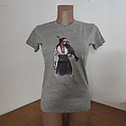 Футболка жіноча патріотична р.М "дівчина з автоматом" котон 30035372, фото 3