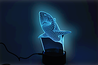 3D світильник нічник з пультом Creative Shark