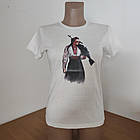 Футболка жіноча патріотична р.М "дівчина з автоматом" котон 30035372, фото 2