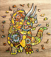 Пазли з дерева,фігурні дерев'яні ЕКО пазли кольорові у формі тварин ТРІЦЕРАТОПС для дітей бк