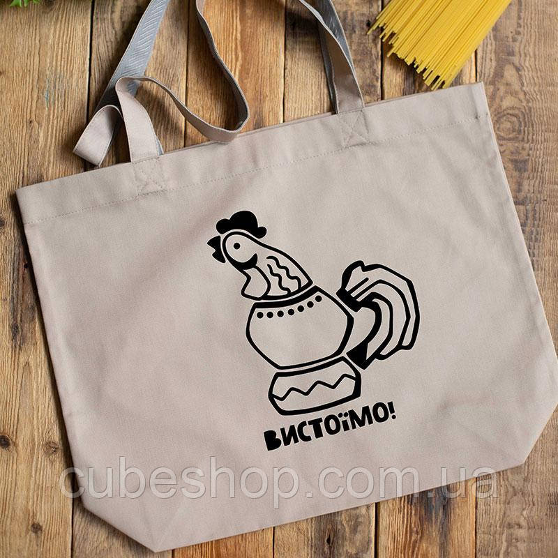 Еко сумка-шоппер «Півник з Бородянки» L (бежева)