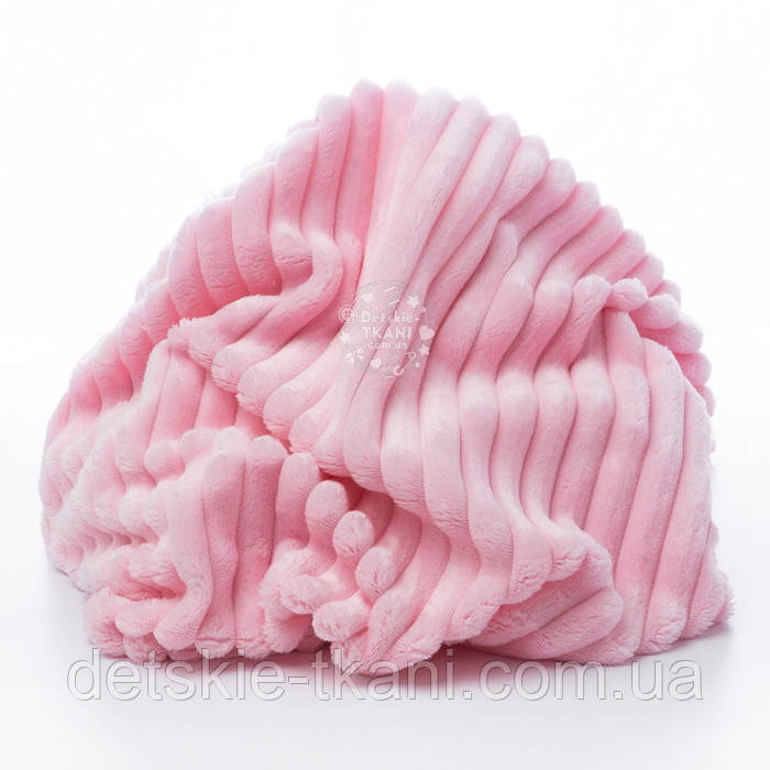 Плюш Stripes світло-рожевого кольору, плотність 350 г/м2