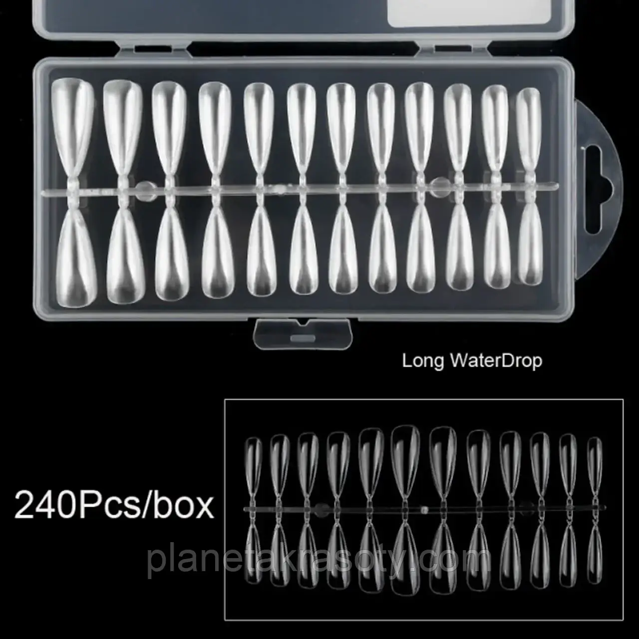 Типси гелеві для нарощування стилет 24 штук, фото 1