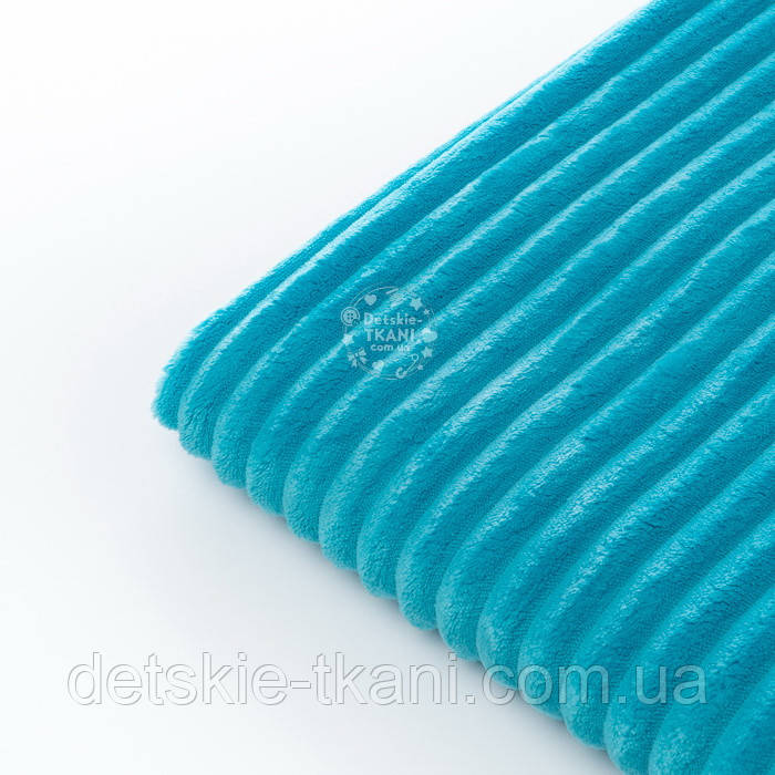 Відріз плюшу Stripes бірюзового кольору, розмір 100*80 см, фото 1